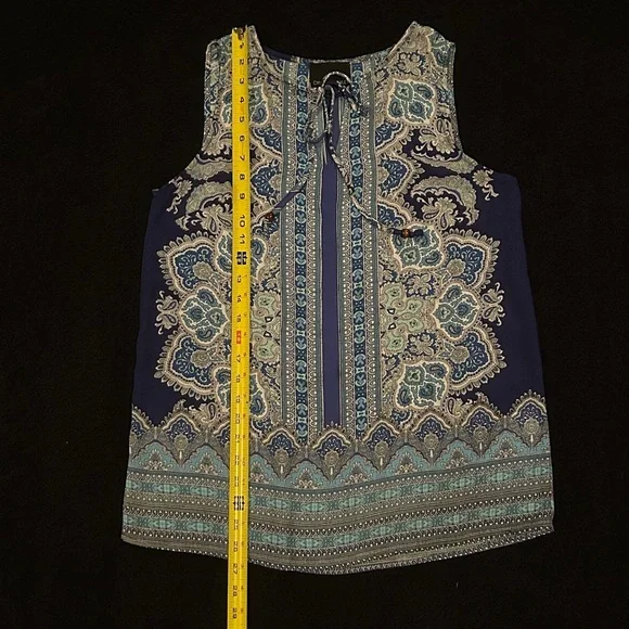 Cynthia Rowley sleeveless paisley blue blouse, size S - Picture 6 of 7